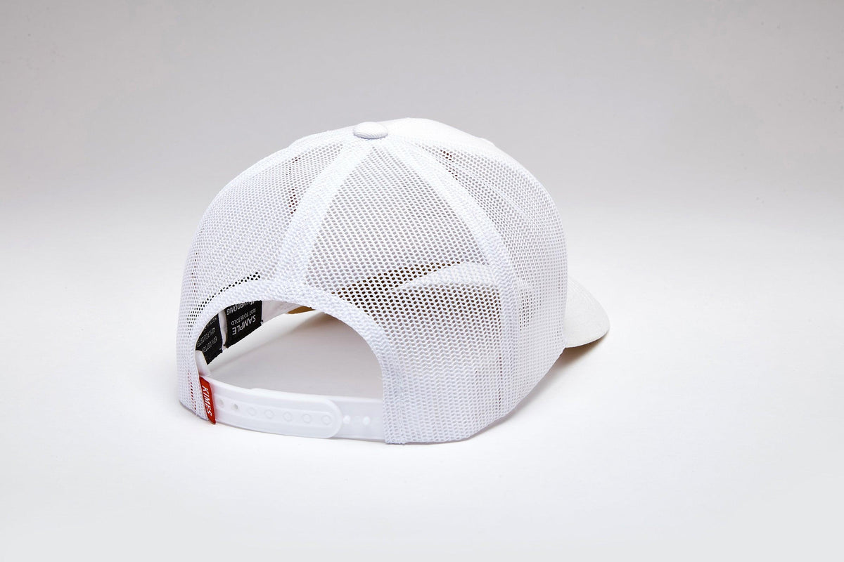 Kimes Ranch Sheridan hat in White, back view, with mesh back and adjustable strap
