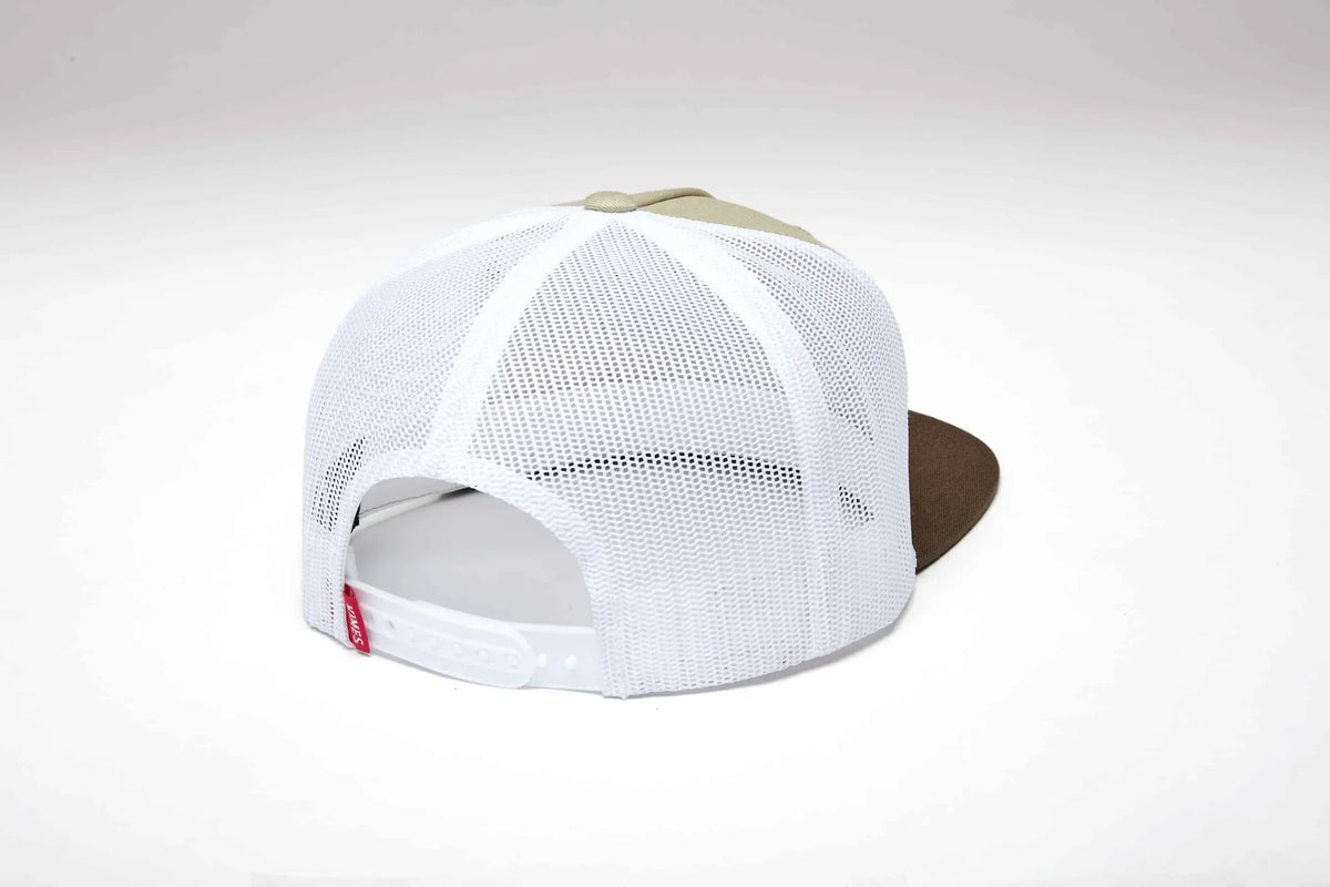 Kimes Ranch Spangled, back view, hat with white mesh back and Khaki front
