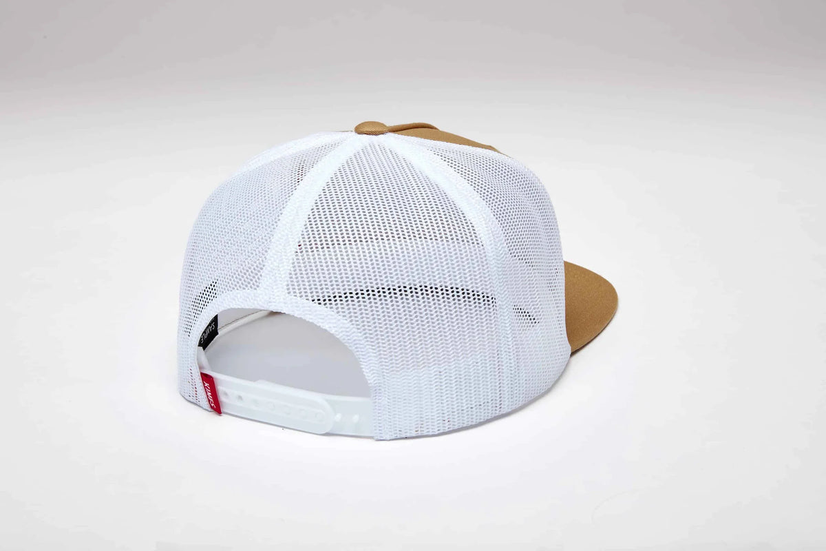Kimes Ranch Super Charged, back view, hat with white mesh back and Work Wear Brown brim