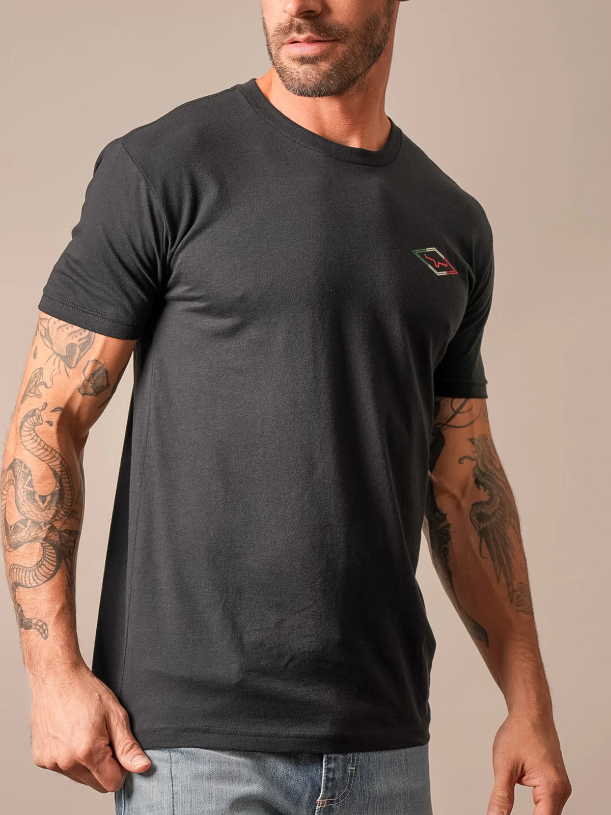 Kimes Ranch Tredwell shirt in Black with a small logo on the chest