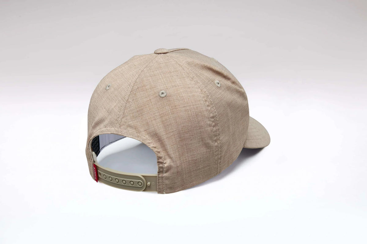 Kimes Ranch Tredwell hat in Khaki, back view, with a rear adjustable strap and eyelets