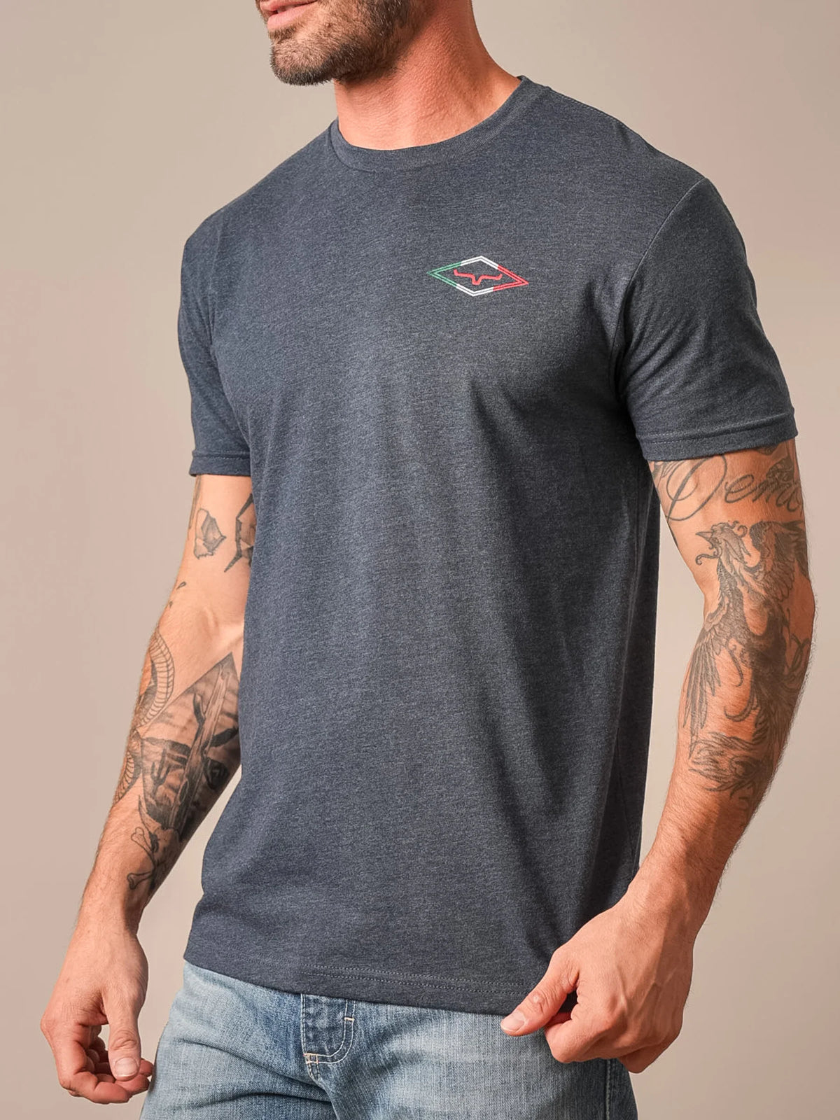 Kimes Ranch Tredwell shirt in Midnight Navy with a small embroidered logo on the chest
