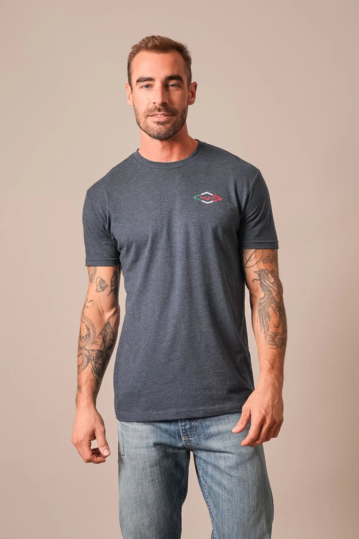 Kimes Ranch Tredwell shirt in Midnight Navy with a small embroidered logo on the chest