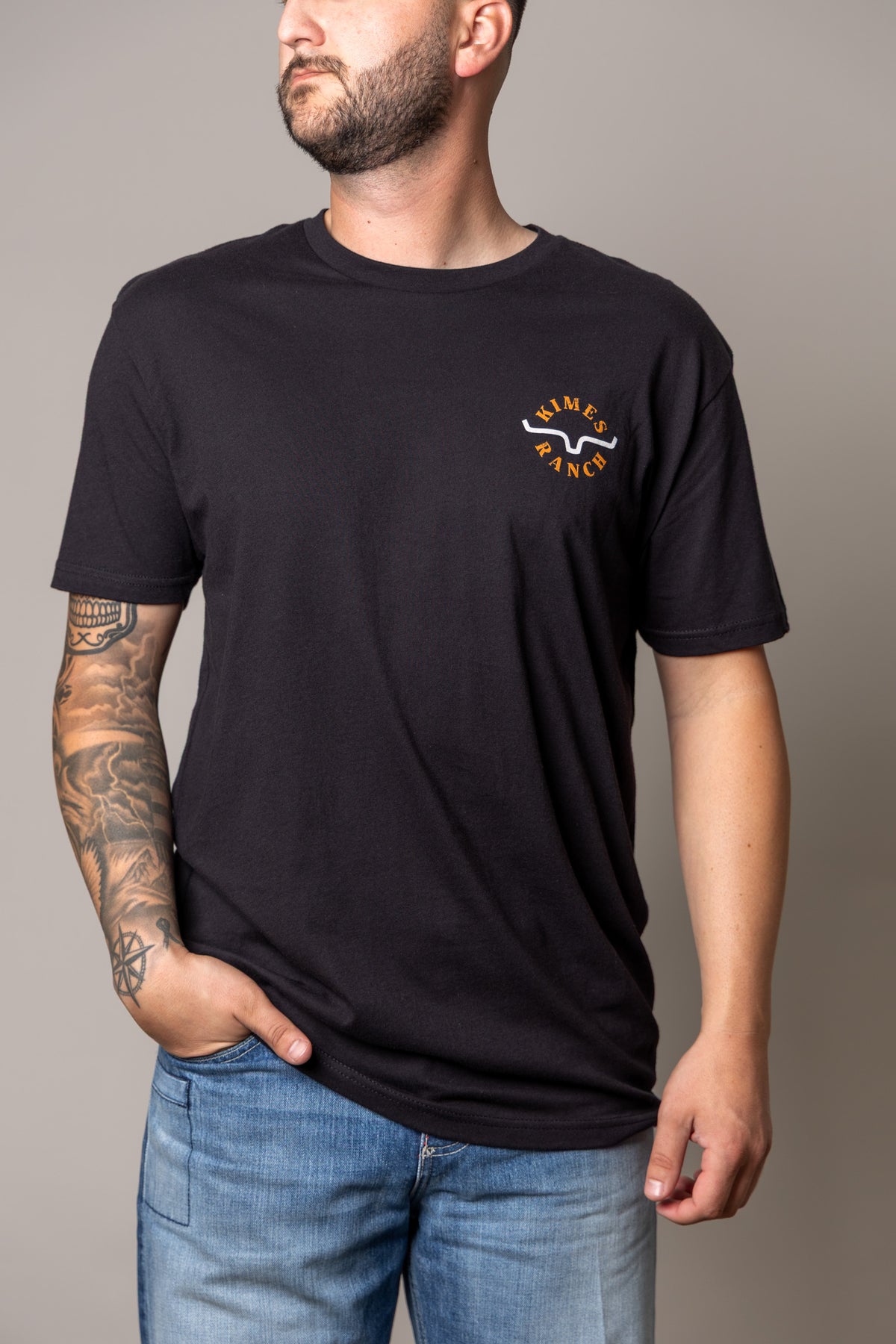 Kimes Ranch Uncomplicated shirt in Black with a chest logo