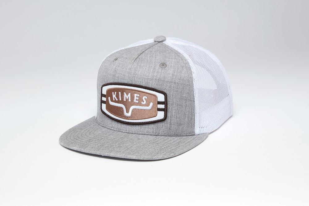 Kimes Ranch Craftsman hat in Grey Heather with a mesh back and the Kimes Ranch logo patch on the front