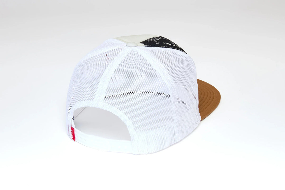 Kimes Ranch Whalen, back view, hat with white mesh back and Natural brim