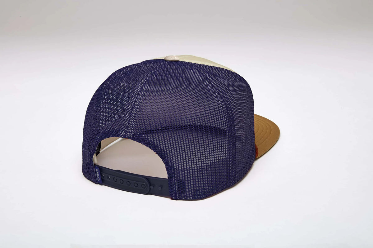 Kimes Ranch Winning Ride, back view, hat with navy mesh back and Natural brim