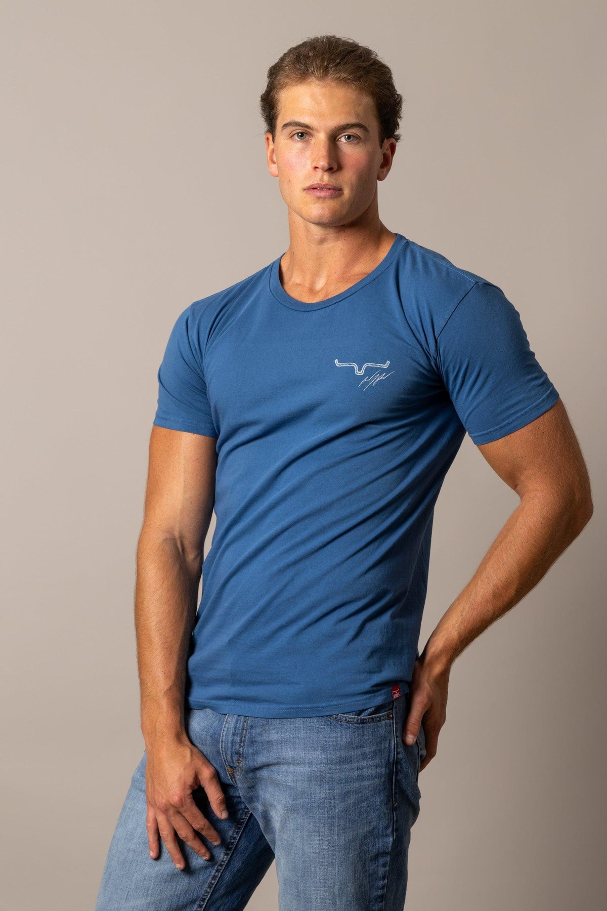 Kimes Ranch Winning Ride RP shirt in Faded with a crew neck and chest logo