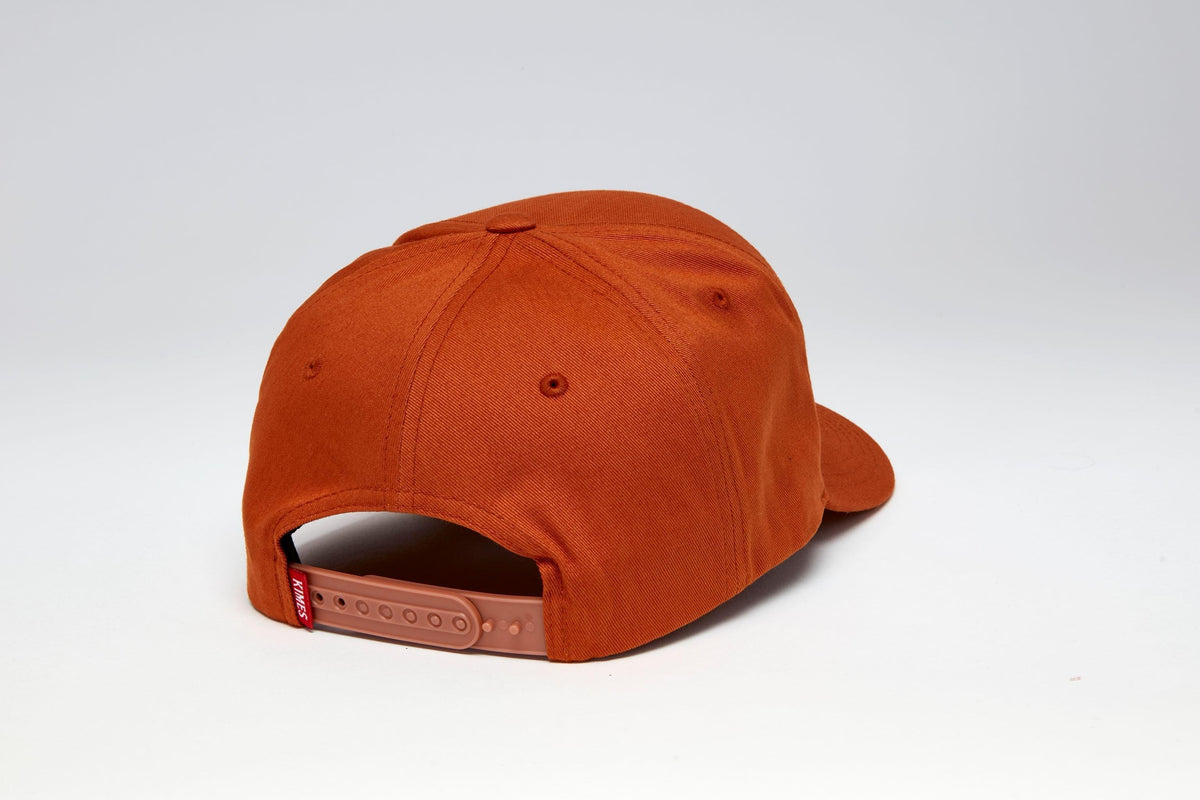 Kimes Ranch 66 Hat in Burnt Orange, back view, with the adjustable strap closure