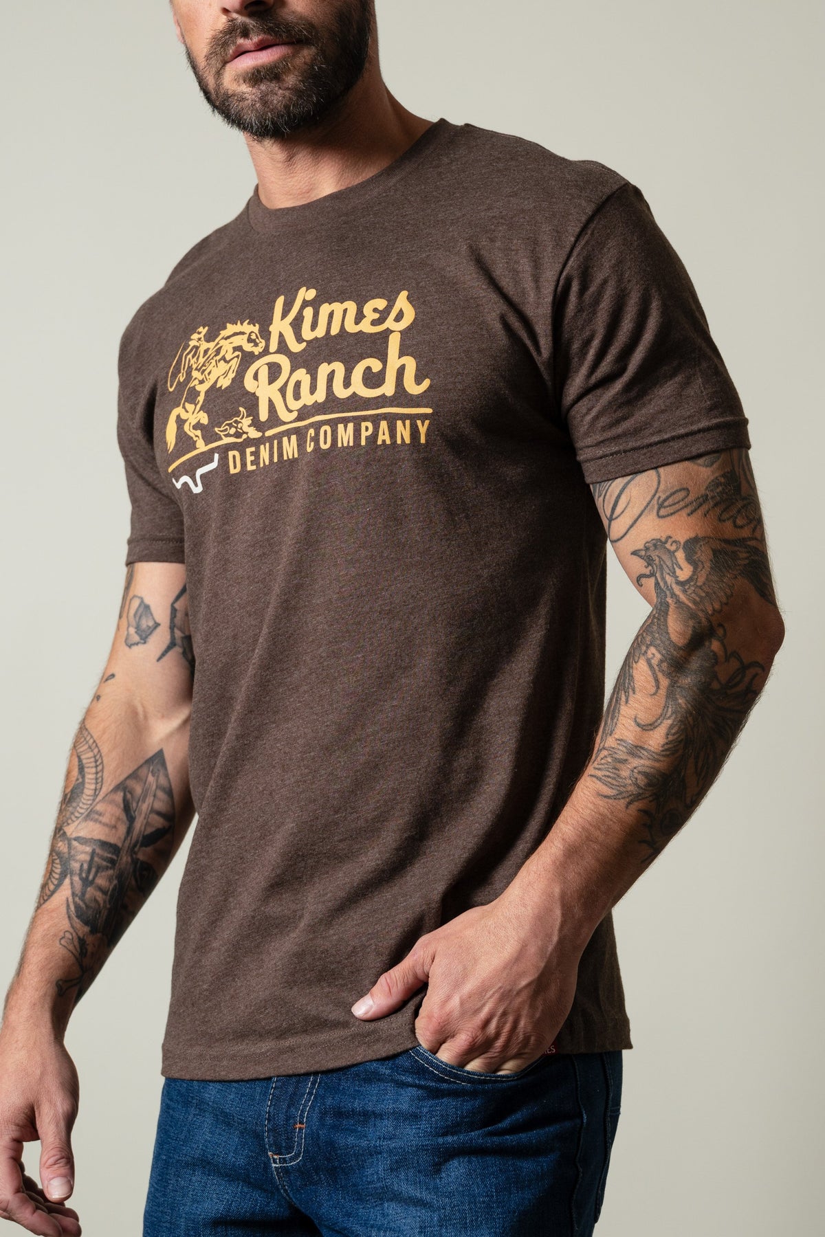 Kimes Ranch Davona Dale short sleeve tee in Espresso with graphic print