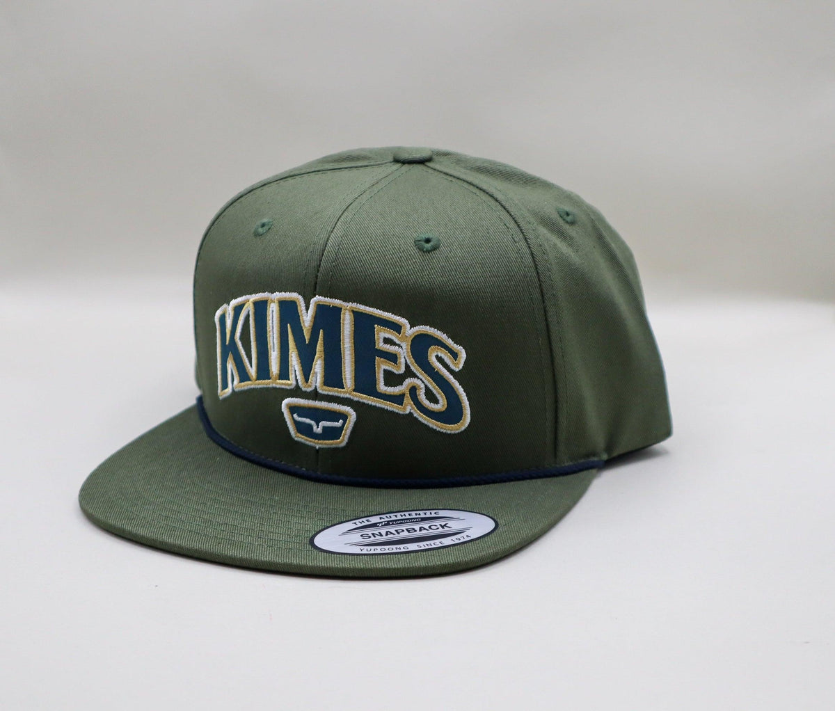 Kimes Ranch Kubo hat in Army with embroidered KIMES wordmark and logo