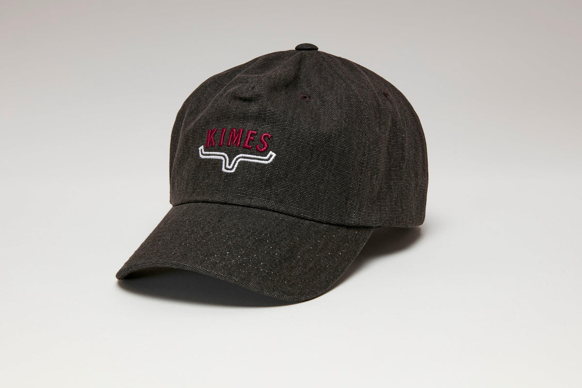 Kimes Ranch Mini Hux Hat in Black with embroidered Kimes Ranch logo