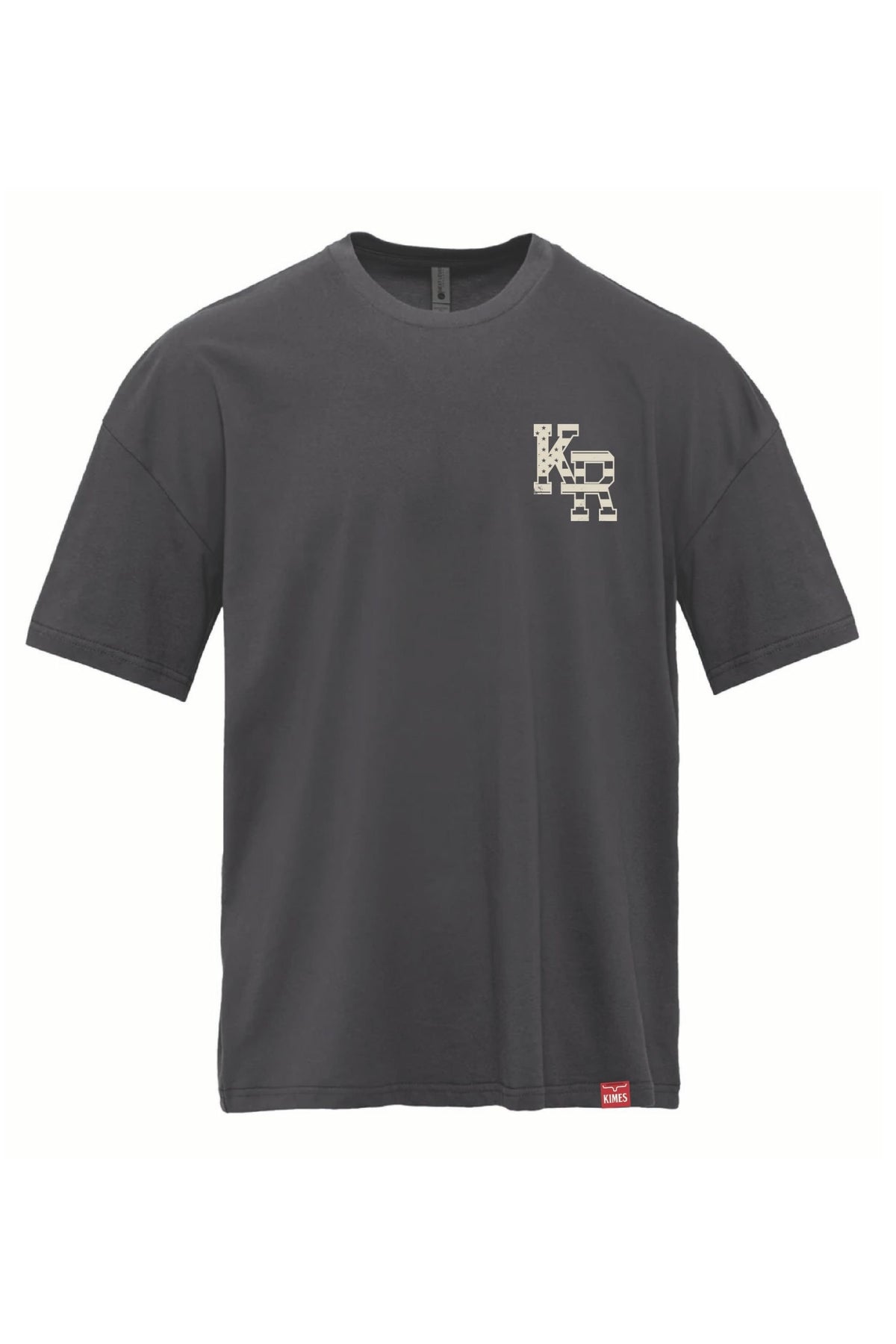 Kimes Ranch Red Glare shirt in graphite black with a white KR logo on the chest