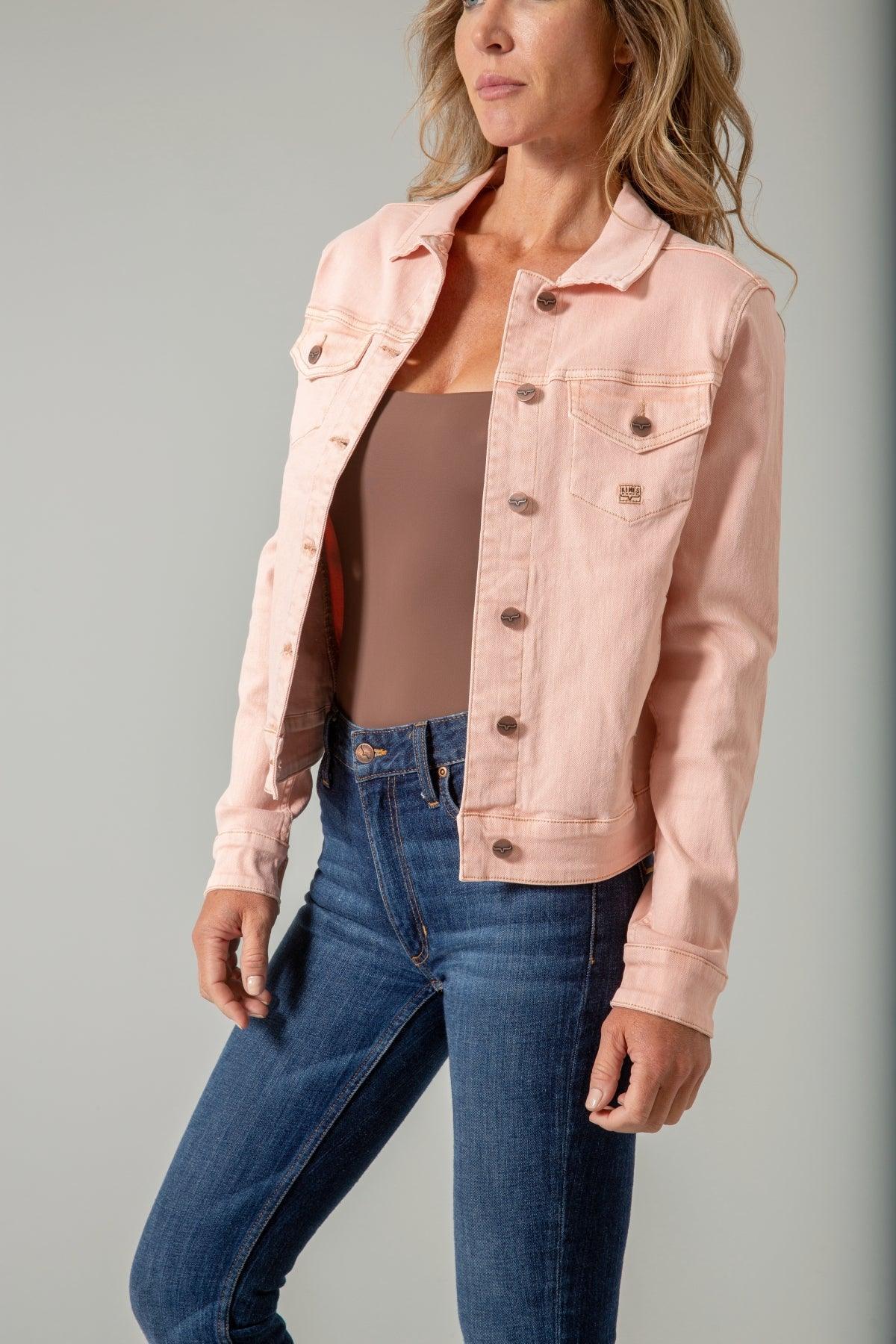 Kimes Ranch Winslow Trucker Jacket in Evening Sand with button front and chest pockets