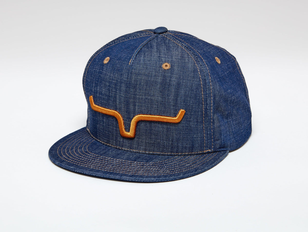 Kimes Ranch Weekly Tall Trucker hat with embroidered Kimes Ranch logo on front