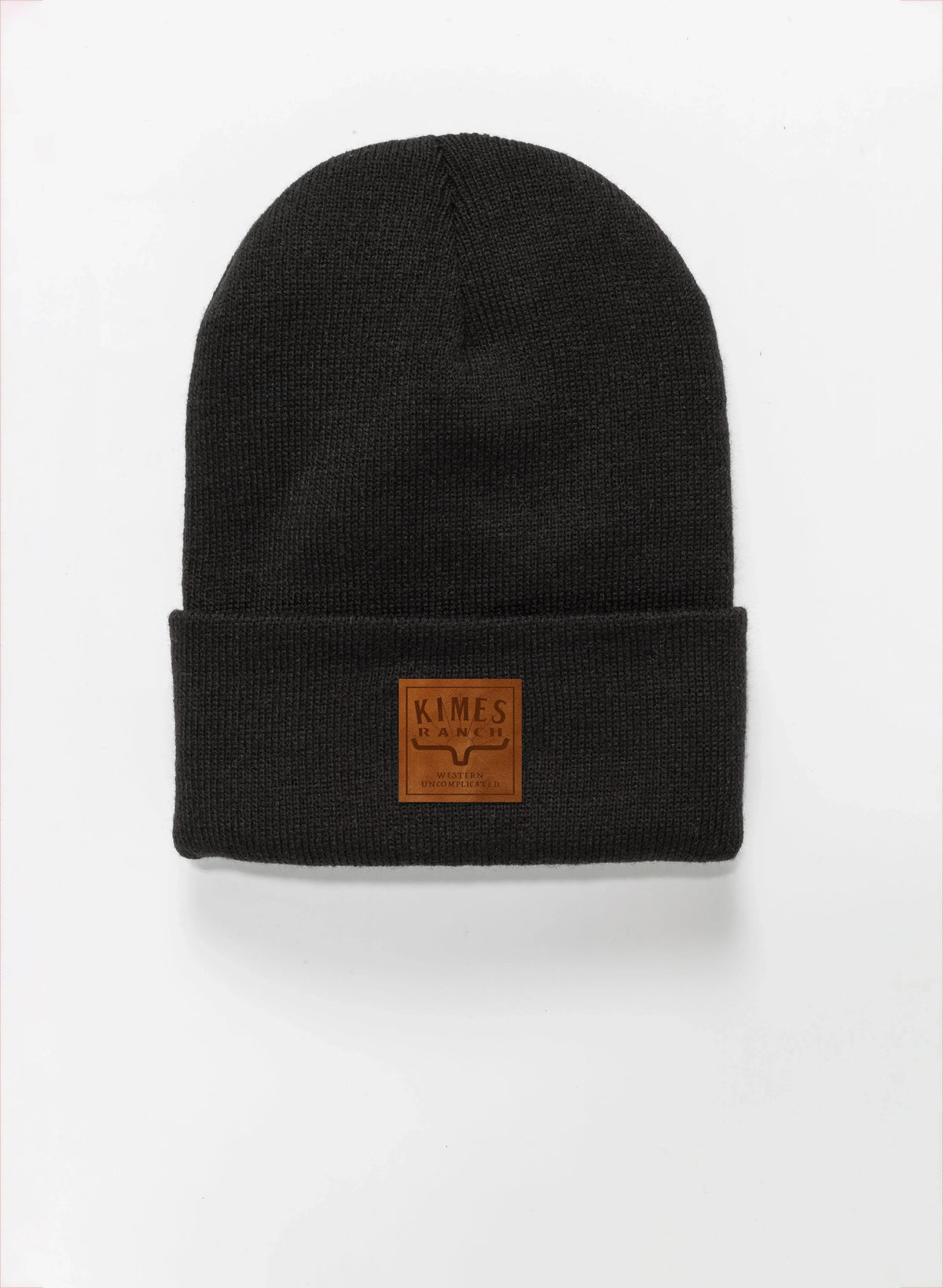 Kimes Ranch Child's Premium Branded Hat in Black with a logo patch on the folded cuff
