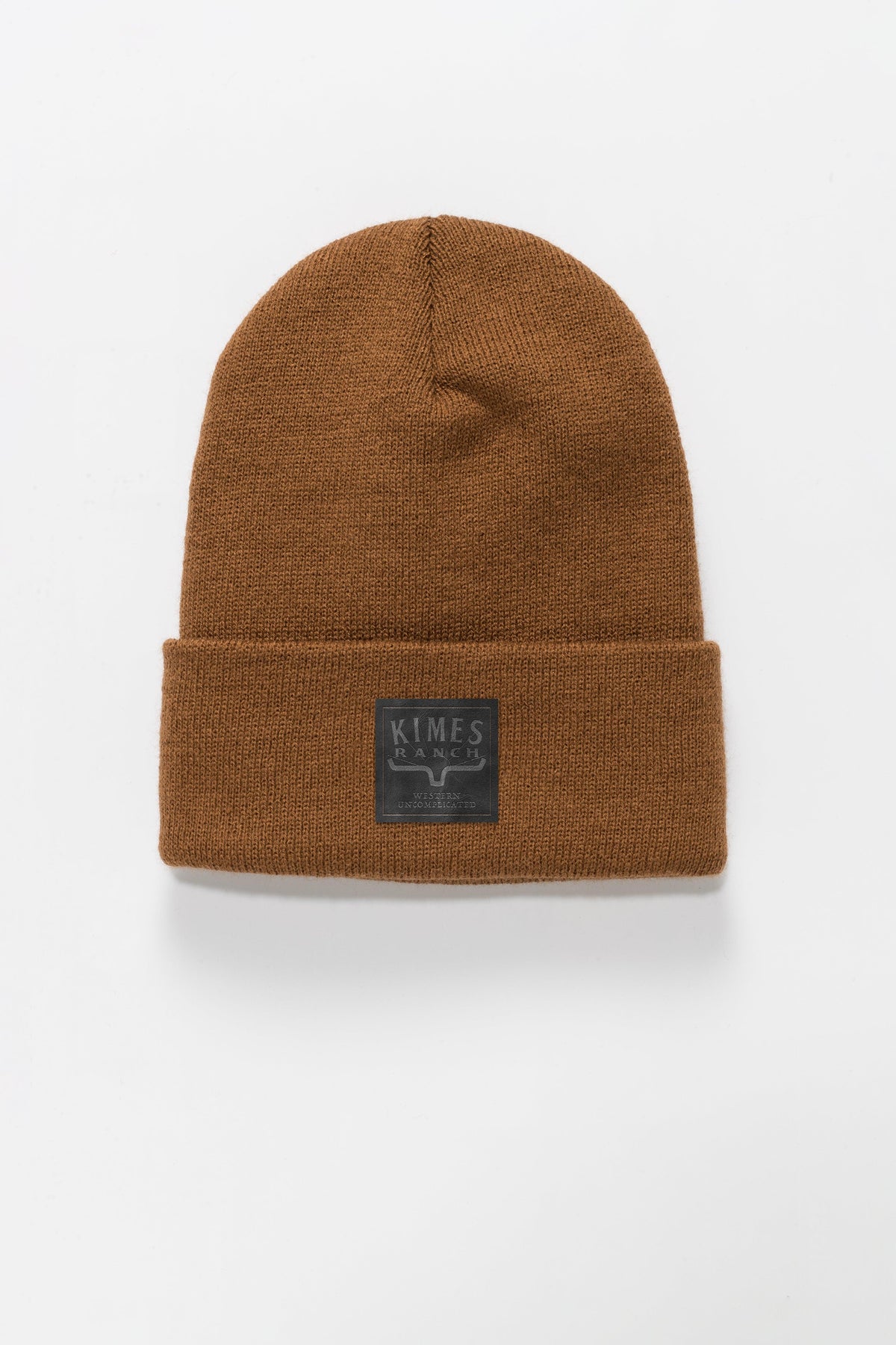 Kimes Ranch Child's Premium Branded Hat in Work Wear Brown with a logo patch on the folded cuff