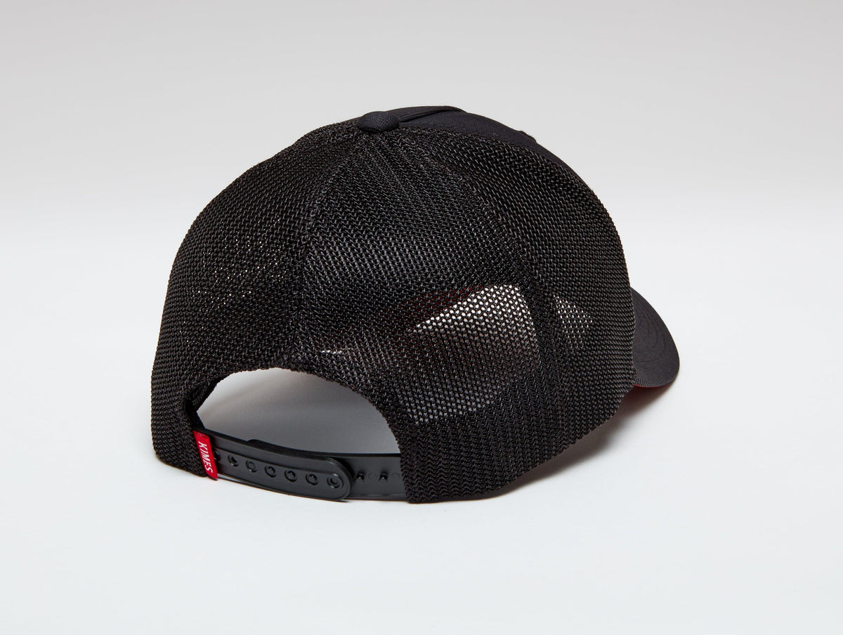 Kimes Ranch Tech Division 110 Hat, back view, in black with mesh back and adjustable strap